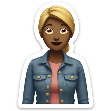 woman asking help sticker