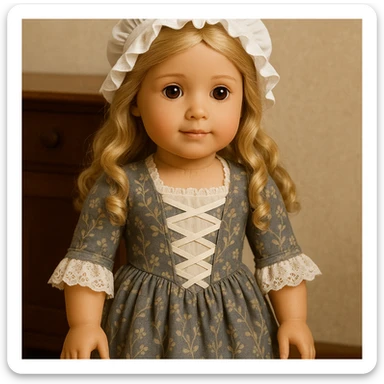 brown-eyed blonde 18th century american girl doll sticker