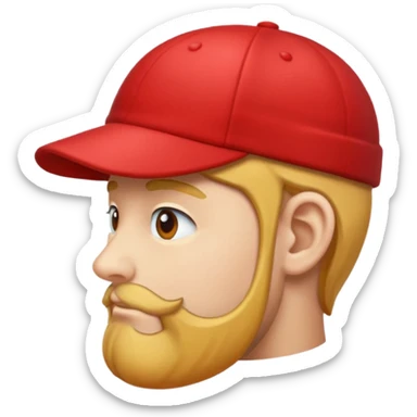 Red cap side profile without face sticker