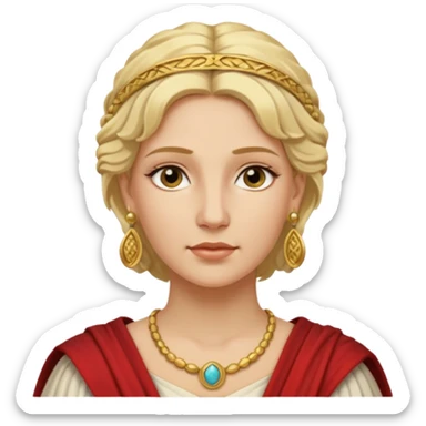 Ancient Roman woman with earrings and blonde hair sticker
