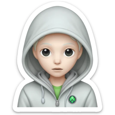 alien, cold White Coat with Hoodie  sticker