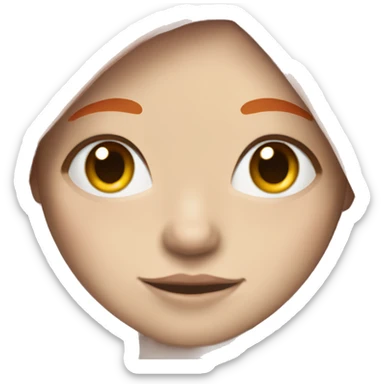 White-skinned freckled girl with orange hair sticker
