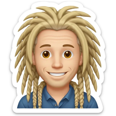 white man with dreadlocks sticker