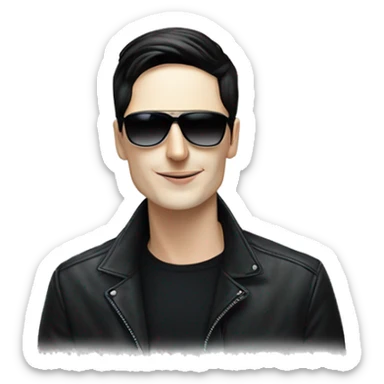 Pavel Durov wearing sunglasses and smoking sticker