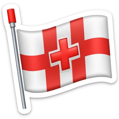 Flag red background red cross sticker