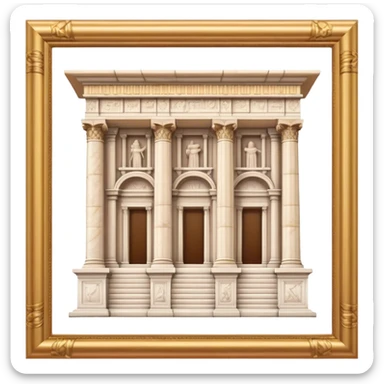 The Library of Celsus Landmark Emoji – Depicting its marble facade, carved columns, and statues. sticker
