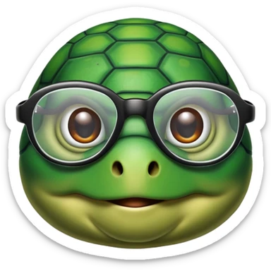 Turtle smirking with glasses sticker