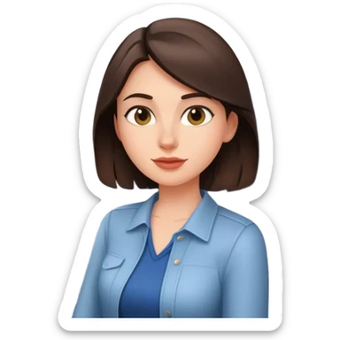 Casual brunette on airplane seat sticker