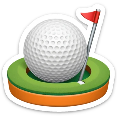 Mini golf rolling into hole in one sticker