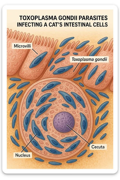 Toxoplasma gondii, infetta gatto  sticker