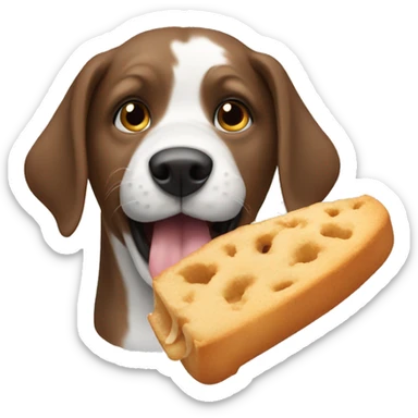 Dog eating  sticker