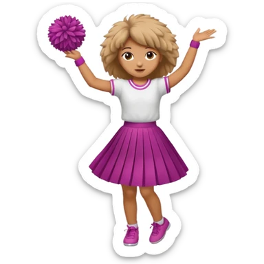 turtle girl dancing with skirt holging o mpom sticker