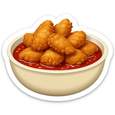 bowl of sauced chicken nuggies sticker