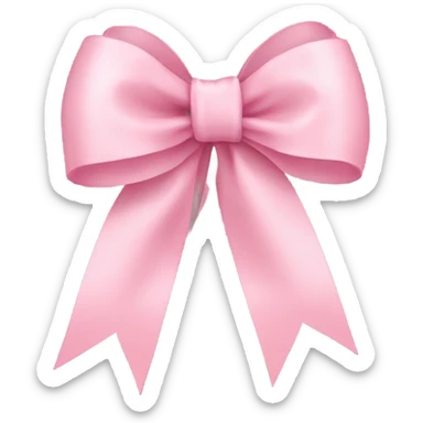 light pink ribbon bow sticker