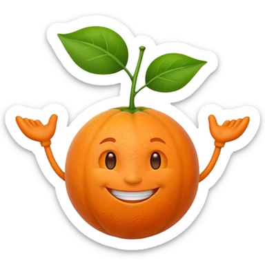Muscle Orange Fruit Character sticker
