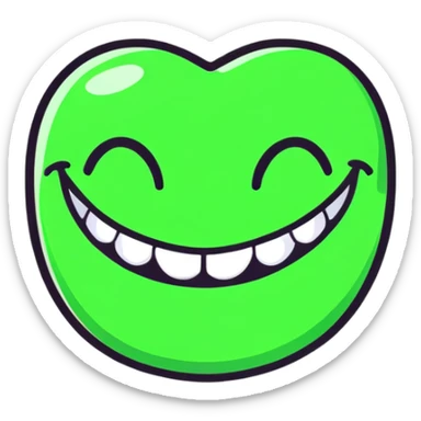 smiling teeth with green braces sticker