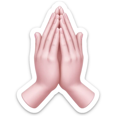 Light pink and white praying hands sticker