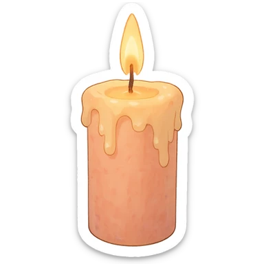 pink pastel candle with soft aesthetic and gentle lighting in ghibli style sticker