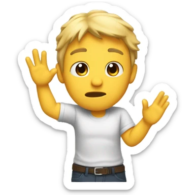 A character trying to convey using hands  sticker