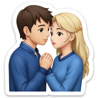 beautiful romantic anime kiss couple sticker