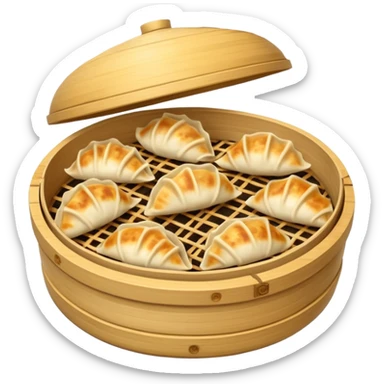 gyoza in bamboo steamer sticker