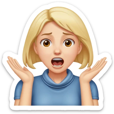 girl putting her hands on her neck screaming  sticker