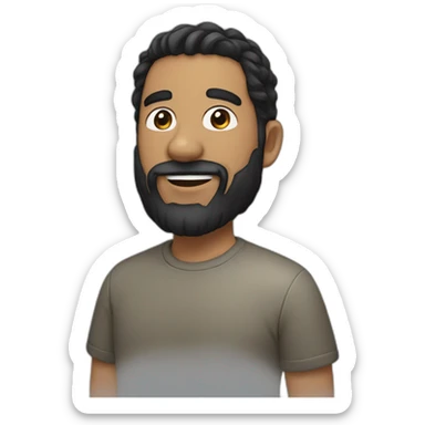 25 years old man with black hair and beard sticker