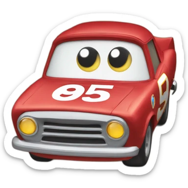 Flash McQueen with the number 95 sticker