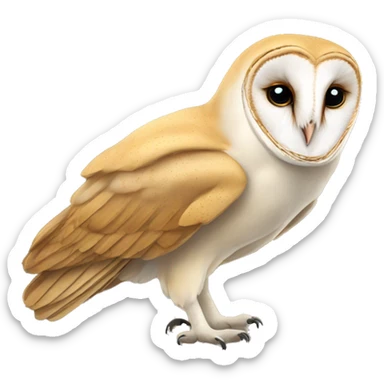 Golden barn owl sticker