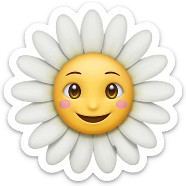 daisy with eyes and smile no face sticker