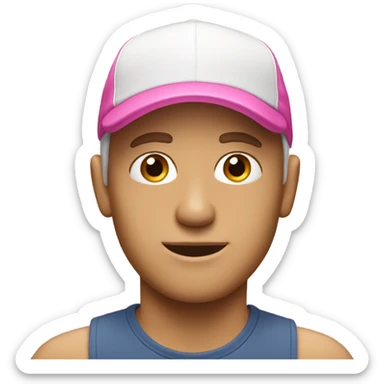 white guy with pink cap sticker