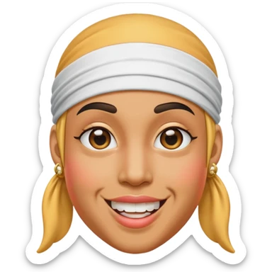 peach with an durag and grillz sticker