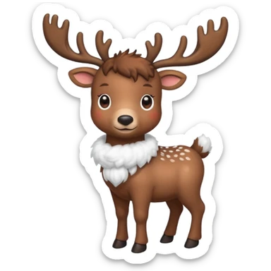reindeer baby  cute, full bodysnow sticker