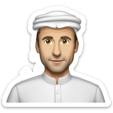 Emmanuel Macron en vêtements arabes  sticker