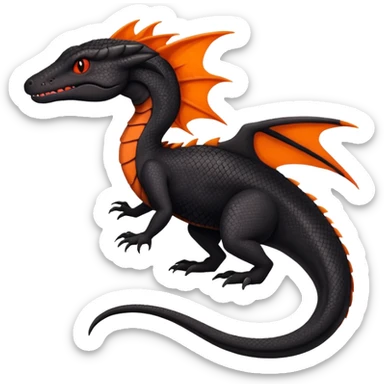 Black an Orange Salandit-Salazzle-Draco-Drakeon-Tyrunt-Fakémon-creature-hybrid sticker