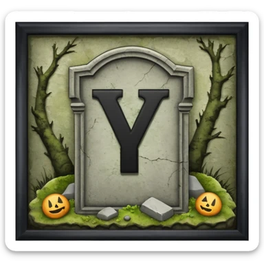 To symbolize team y being renamed, maybe a y on a grave? sticker