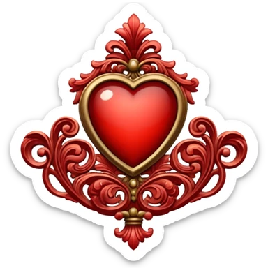 Romantic reddish vintage item sticker