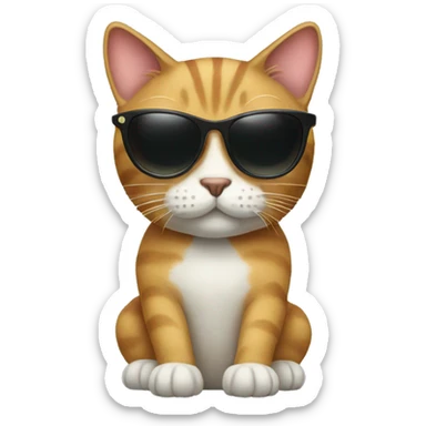 Cat with sunglasses sticker
