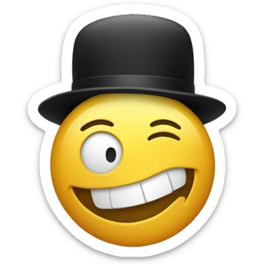 smiley with bowler hat sticker