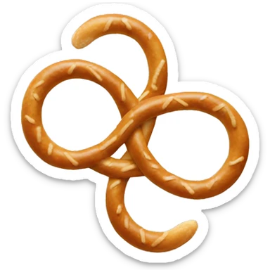 Pretzel that is made of 1 large circle and two small circles sticker