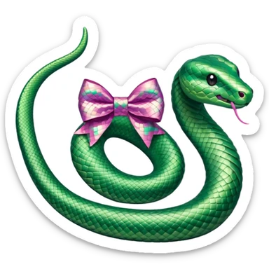 snake with pookie bow sticker