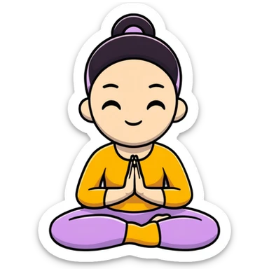 joyful yoga pose meditation wellness sticker