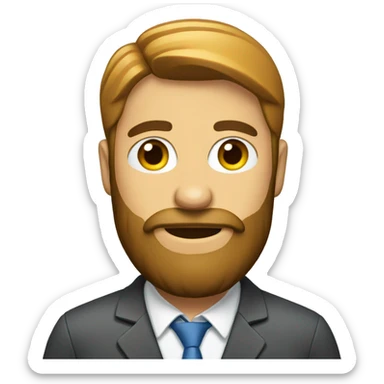 Man with a beard in a work suit sticker