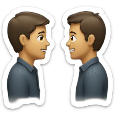 Two people talking face to face sticker