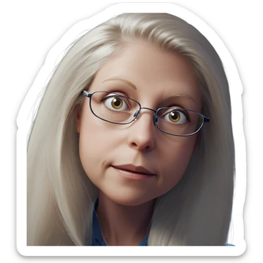 blonde girl with glasses portrait sticker