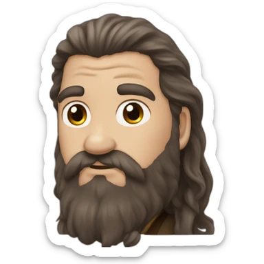 long brown haired Hagrid sticker