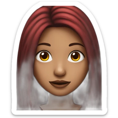 girl with black and red long hair, with nose piercing sticker