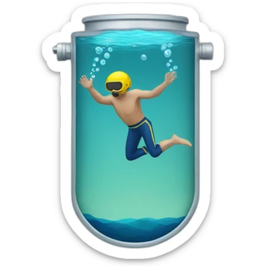 A man diving with double tanks sticker