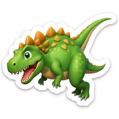 Dino falling out of sky from airplane sticker