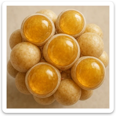 adipocytes with visible lipid droplets, hyper realistic 4K style, microscopic details, neutral background sticker